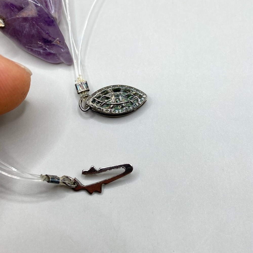 Vintage Amethyst Stone Chunk Necklace - Picture 9 of 9